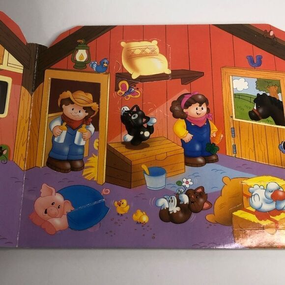 fisher price my little people farm a lift the flap play book cardboard as is - Picture 3 of 11